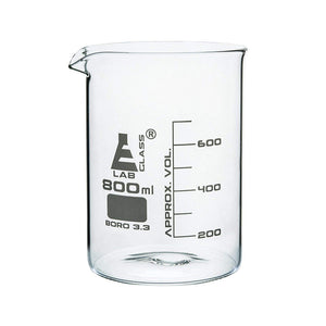 Beaker - 800 ml, Low Form, Borosilicate Glass 3.3, Graduated as per DIN 12231, ISO 3819