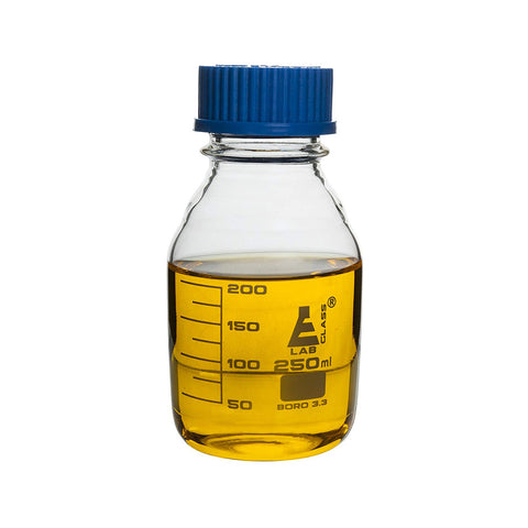 Reagent Bottle, 250 ml, Graduated, Borosilicate Glass 3.3, with GL-45 Screw Cap