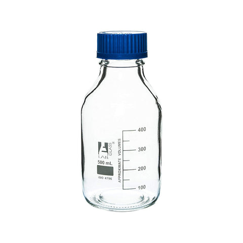 Reagent Bottle, 500 ml, Graduated, Borosilicate Glass 3.3, with GL-45 Screw Cap