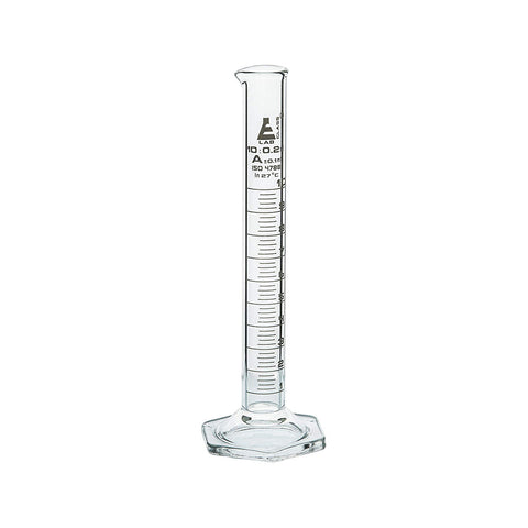 Measuring Cylinder, NABL Certified, Hexagonal Base, Class-A, 10 ml, Highest Accuracy with Calibration Certificate