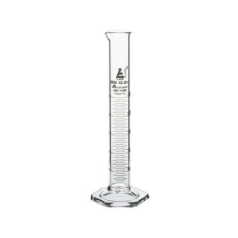 Measuring Cylinder NABL Certified Hexagonal Base Class-A 25 ml Highest Accuracy with Calibration Certificate, Calibrated in 27 Degrees