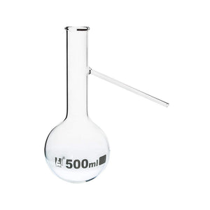 Distilling Flask with Side Arm, 500 ml, Made of Borosilicate Glass 3.3, Pack of 2