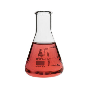 100 ml Conical Flask, Erlenmeyer, Narrow Neck, Made of Borosilicate Glass 3.3
