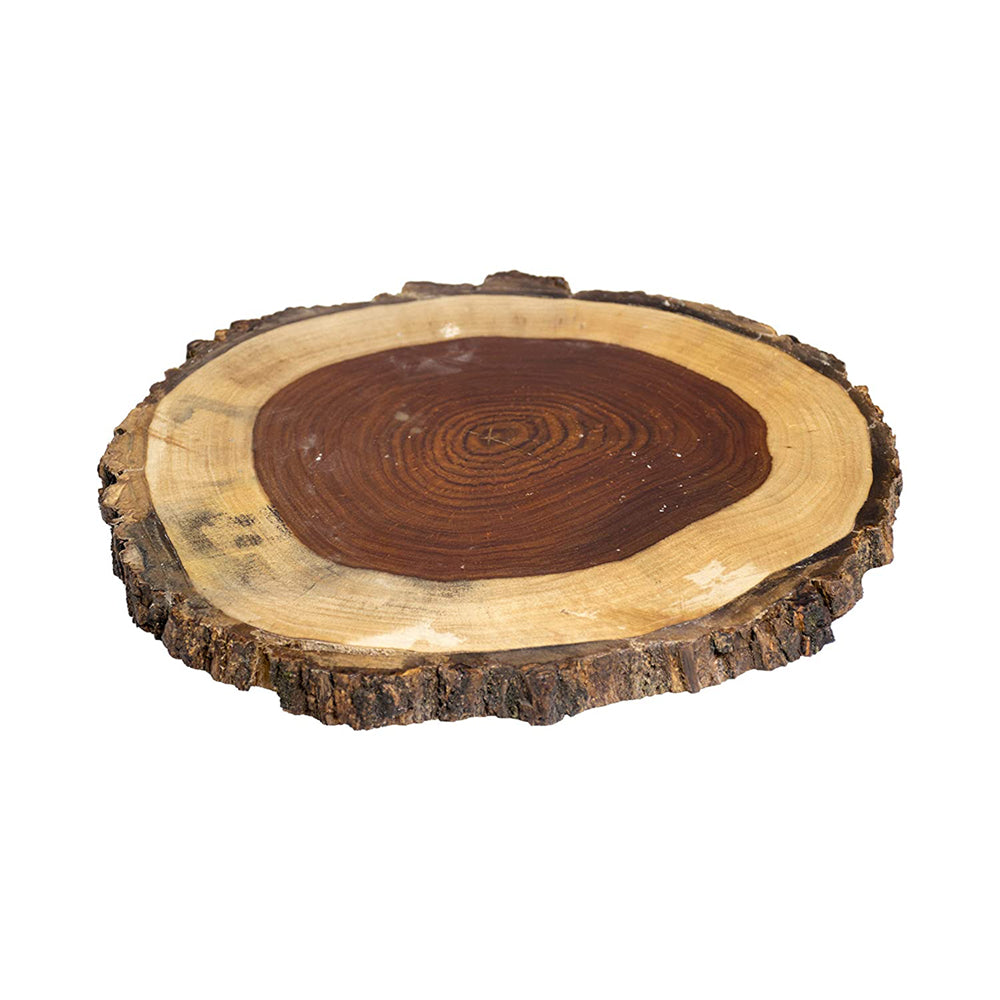 Raw tree bark wooden multipurpose platter, server for cheese crackers,snacks and cakes, 1 piece (LARGE)